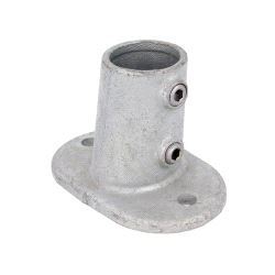 Pipeclamp Angled Railing Base Flange 4-10 Degree, Doughty T17622 - silver