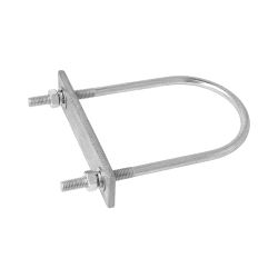 Pipe To Pipe U-Bolt and Plate, Doughty T30200 - silver