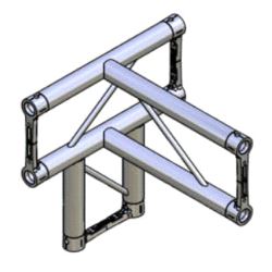 T-stykke, Litec Std FX25S 4-veis flat 25cm (50x1.5mm) vertical