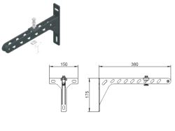 TRUMPF 95 - Wall Mount Bracket 380mm Sort. 30kg SWL.