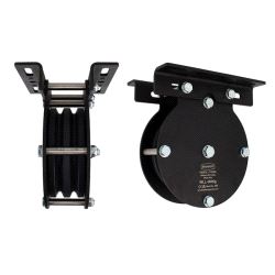 Heavy Duty Double Pulley (150mm) 6mm wire, Doughty T42912 wll 400 kg - black
