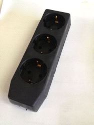 Kontakt, Schuko 3-veis HUN Jordet 16A - svart