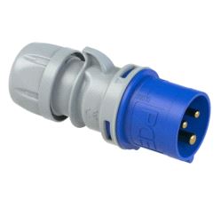 BRU: Støpsel, CEE HAN 16A,2+J 230V 216-6h IP44 (blå)