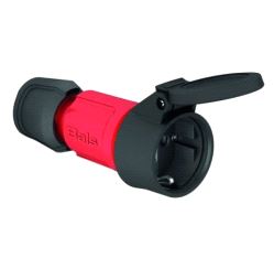 Kontakt, Bals Schuko enkel HUN Jordet 16A IP54 - rød/svart (med lokk)