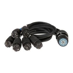 Blekksprut for multikabel, 6x1.5m 1.5mm² m/ Socapex 19 pin