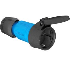 Kontakt, Bals Schuko enkel HUN Jordet 16A IP54 - blå/svart (med lokk)
