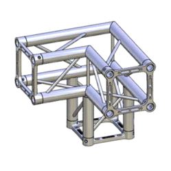 Hjørne, Litec Std QX25SA 3-veis firkant 25cm (50x1.5mm) 90°