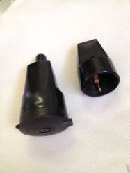 Kontakt, Schuko enkel HUN Jord uten lokk 16A - svart