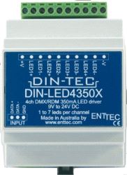DIN-LED4 350X, Enttec - 4 channel constant current LED drive