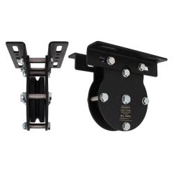 Heavy Duty Single Pulley (100mm) 4mm wire, Doughty T42901 wll 200 kg - black