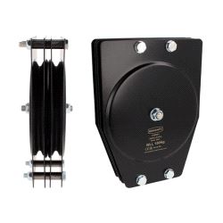 Standard Double Pulley (180mm) 6mm wire, Doughty T42831 wll 150 kg - black
