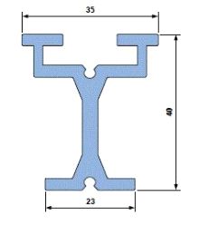 TRUMPF 95 - Rett teppeskinne - 6m ukappet - sort - pr. m.