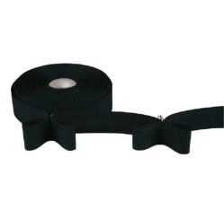 Rynkebånd 2xfold (80%) polyester 50mm svart v/50m - pr.m