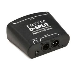 DMX-splitter D-Split (2x3 & 2x5 pin utganger), Enttec 70578 4-veis splitter (isolert)