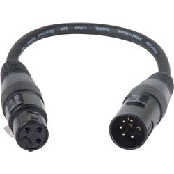 Styrekabel digital, overgang DMX 5pin han til 3pin hun, 0.5m