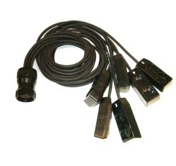 Utlegg for multikabel, 0,66=>4m 2.5mm² m/ Socapex 19 pin, sv