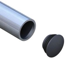 Pipeclamp Plastic End Stop, Doughty T13300 - grey