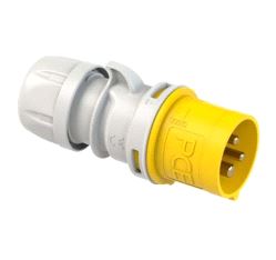 BRU: Støpsel (kabel), CEE HAN 2x16A+J 110V (gul)