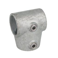 Pipeclamp Angled Single Socket Tee 4-10 Degree, Doughty T17620 - silver
