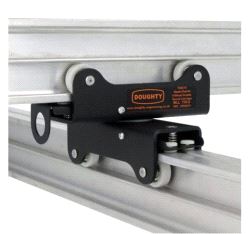 Studio Rail 60 - 4 Wheel Double Swivel Carriage-Braked, Doughty T84215 wll 75 kg - black