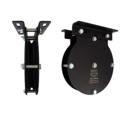 Heavy Duty Single Pulley (200mm) 6mm wire, Doughty T42921 wll 600 kg - black