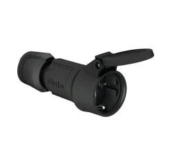 Kontakt, Bals Schuko enkel HUN Jordet 16A IP54 - svart (med lokk)