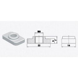 TRUMPF 95 - Toppkanal Camlock mutter for M8 bolt . 45kg SWL