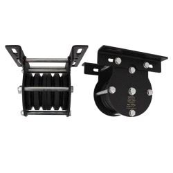 Heavy Duty Quad Pulley (100mm) 4mm wire, Doughty T42904 wll 200 kg - black