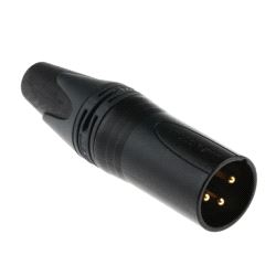 Kontakt, Neutrik XLR 3-pin HAN for kabel (svart)