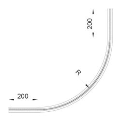 TRUMPF 95 - Buet skinne 90° / R 50cm + 2x20cm til spleis