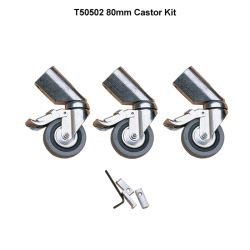 Castor Kit (80mm) Doughty T50502 - silver