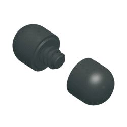 Plast endestykker til bunnrør - sett med han+hun - til Ø28mm