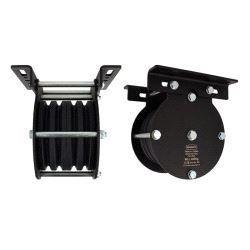 Heavy Duty Quad Pulley (150mm) 6mm wire, Doughty T42914 wll 400 kg - black