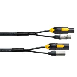 Hybridkabel, True1 powerCON han/hun til XLR 5pin 3x1.5mm 30m