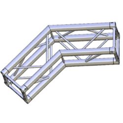 Hjørne Litec Std QH40SAL2135 firkant 40cm (48x3mm) 2-veis 135°