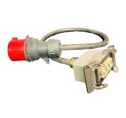 Kraftkabel, Stjerne Rød CEE 400v 3x32A+N+PE han til Harting