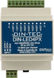 DIN-LED4PX, Enttec - 4 channel constant voltage LED driver