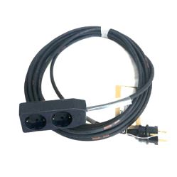 Skjøtekabel gummi, 13A 2x1.5mm²+J m/2-veis Schuko - 25m