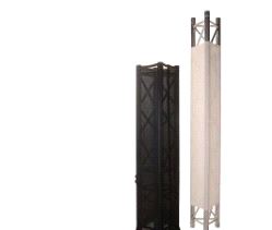 Trossestrømpe, borrelås, h300cm, Ø120cm, 4-kant - svart