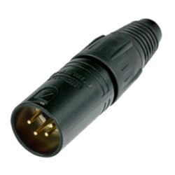 Kontakt, Neutrik XLR 4-pin HAN for kabel (svart)