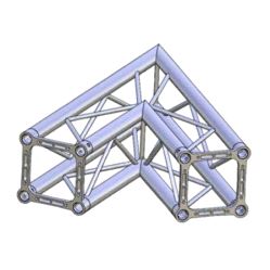 Hjørne, Litec Std QX25SA 2-veis firkant 25cm (50x1.5mm) 45°